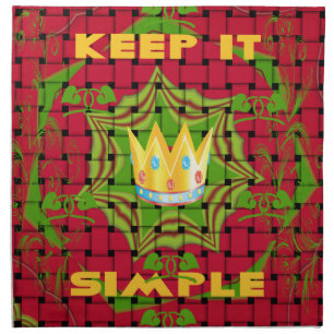 Keep It Simple: Bold Golden Red Woven Floral print Cloth Napkin