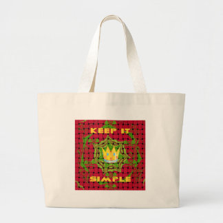 Keep It Simple: Bold Golden Red Woven Floral print Large Tote Bag