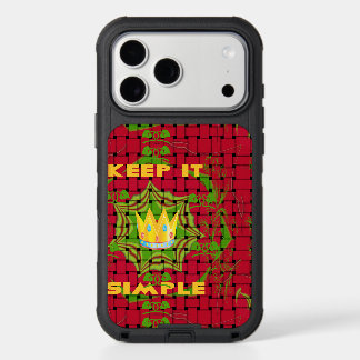 Keep It Simple: Bold Golden Red Woven Floral print iPhone 17 Pro Max Case