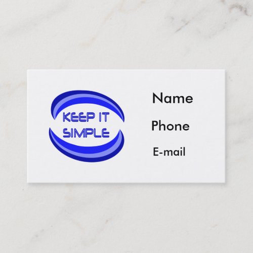 Keep It Simple Business Card
