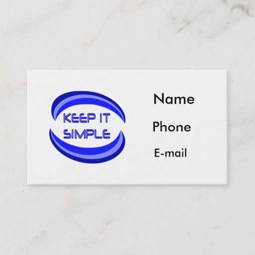 Customizable Keep It Simple Business Card