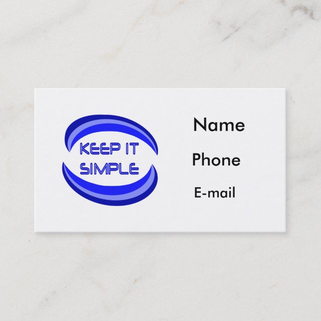 Keep It Simple Business Card (Front)