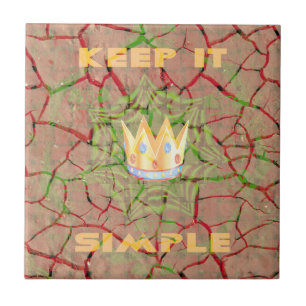 Keep It Simple: Cracked Earth Royal Clarity Art Ceramic Tile