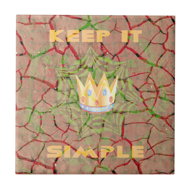 Keep It Simple: Cracked Earth Royal Clarity Art Ceramic Tile (Front)