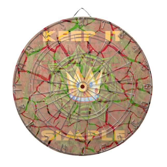 Keep It Simple: Cracked Earth Royal Clarity Art Dart Board (Front)