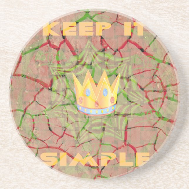 Keep It Simple: Cracked Earth Royal Clarity Art Sandstone Coaster (Front)