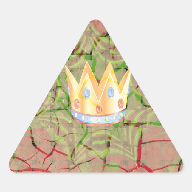 Keep It Simple: Cracked Earth Royal Clarity Art Triangle Sticker (Front)