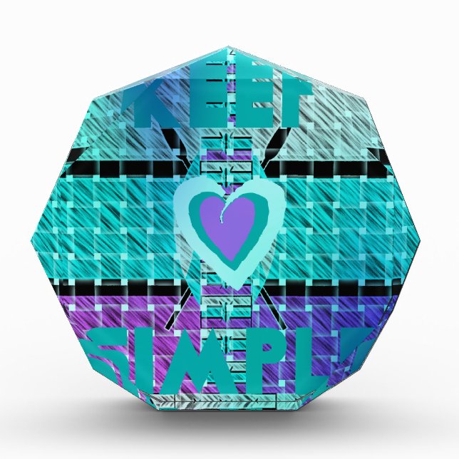 Keep It Simple: Cyan Heart & Clarity Pattern Art Award (Front)