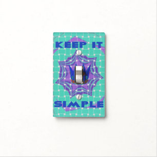 Keep It Simple: Cyan Heart & Clarity Pattern Art Light Switch Cover