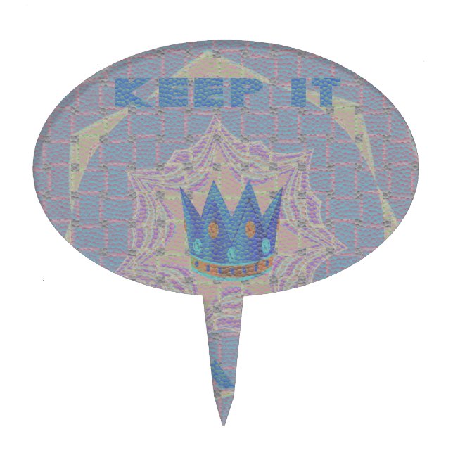 Keep It Simple: Pastel Royal Clarity Pattern Art Cake Topper (Front)