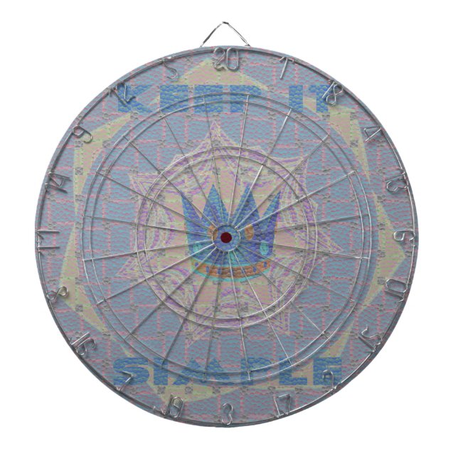 Keep It Simple: Pastel Royal Clarity Pattern Art Dart Board (Front)