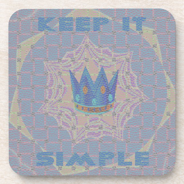Keep It Simple: Pastel Royal Clarity Pattern Art Drink Coaster (Front)