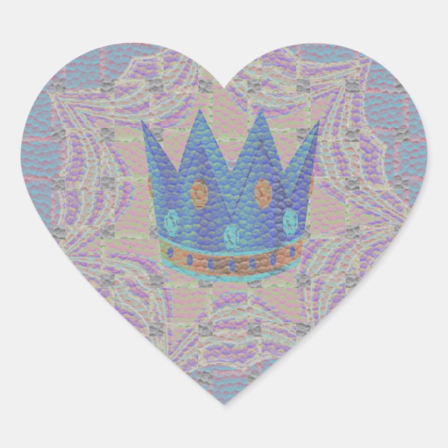 Keep It Simple: Pastel Royal Clarity Pattern Art Heart Sticker (Front)