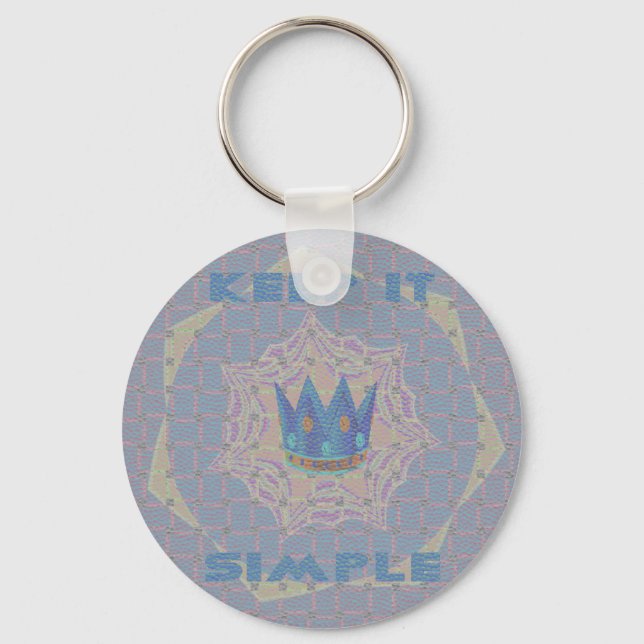 Keep It Simple: Pastel Royal Clarity Pattern Art Keychain (Front)