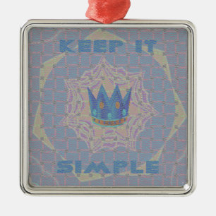 Keep It Simple: Pastel Royal Clarity Pattern Art Metal Ornament