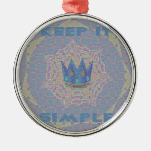 Keep It Simple: Pastel Royal Clarity Pattern Art Metal Ornament