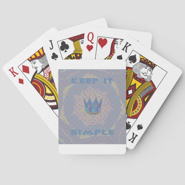 Keep It Simple: Pastel Royal Clarity Pattern Art Poker Cards (Back)