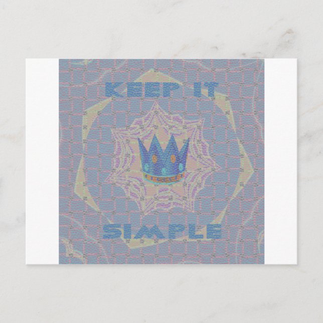 Keep It Simple: Pastel Royal Clarity Pattern Art Postcard (Front)