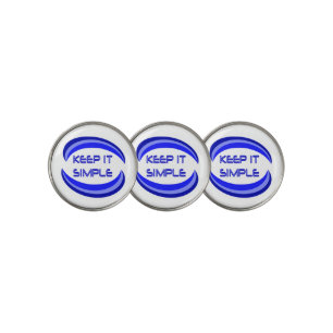 Keep it Simple Quote Recovery Slogan In Blue Golf  Golf Ball Marker