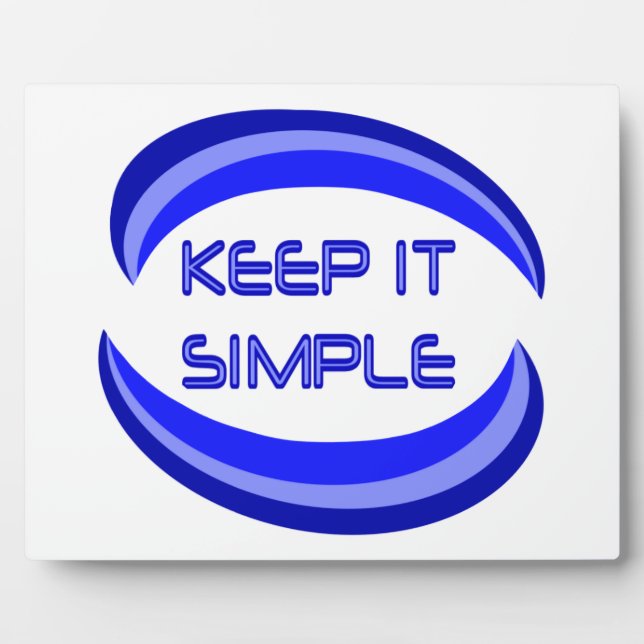 Keep it Simple Recovery Slogan Quote In Blue Plaque (Front)