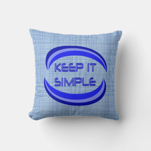 Keep it Simple Recovery Slogan Quote In Blue Throw Pillow