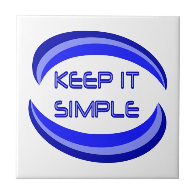 Keep it Simple Recovery Slogan Quote In Blue Tile (Front)