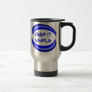 Keep it Simple Recovery Slogan Quote In Blue Travel Mug