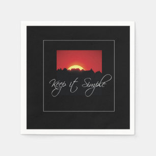 Keep it Simple Recovery, Sunrise, Black Recovery Paper Napkins