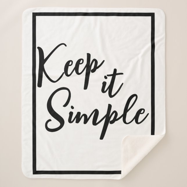 Keep it Simple  Sherpa Blanket (Front)
