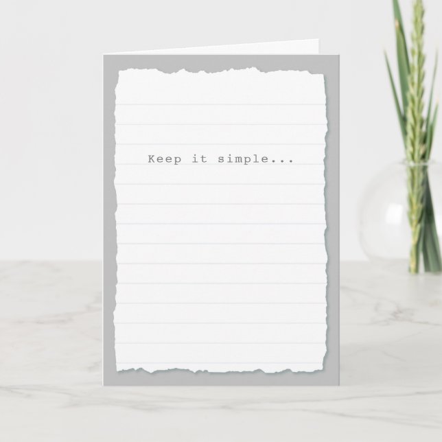 Keep it Simple Sobriety Birthday Card (Front)