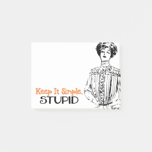 Keep It Simple Stupid  Snarky Victorian Quote Post_it Notes
