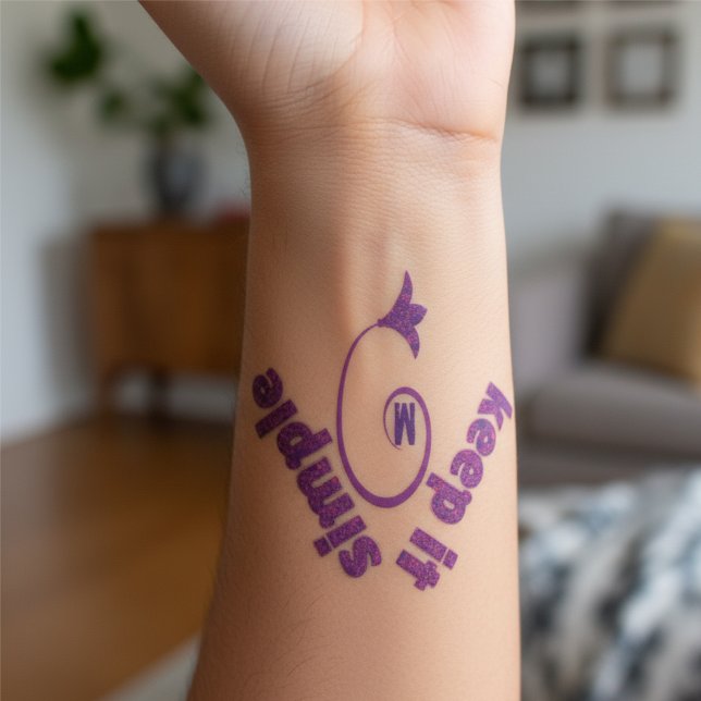 Keep It Simple Temporary Tattoos (A fun simple design that is geared towards adults. Customize it with your initial.)