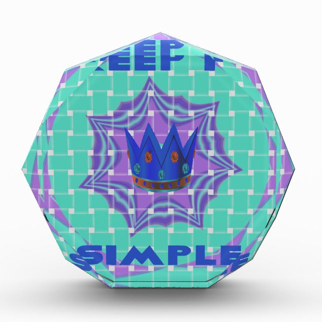 Keep It Simple: The Royal Clarity Pattern Art  Acrylic Award (Front)