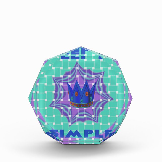 Keep It Simple: The Royal Clarity Pattern Art  Acrylic Award (Front)