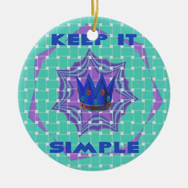 Keep It Simple: The Royal Clarity Pattern Art  Ceramic Ornament (Front)