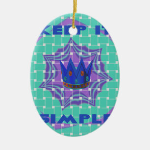 Keep It Simple: The Royal Clarity Pattern Art Ceramic Ornament