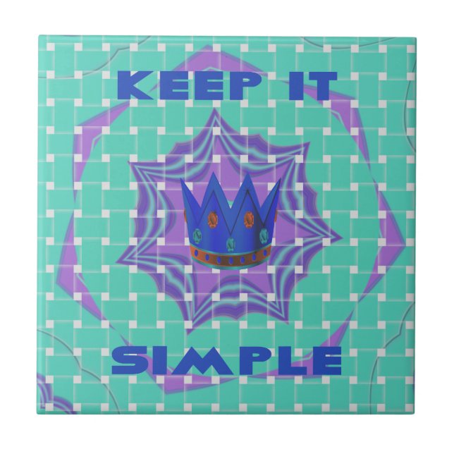 Keep It Simple: The Royal Clarity Pattern Art  Ceramic Tile (Front)