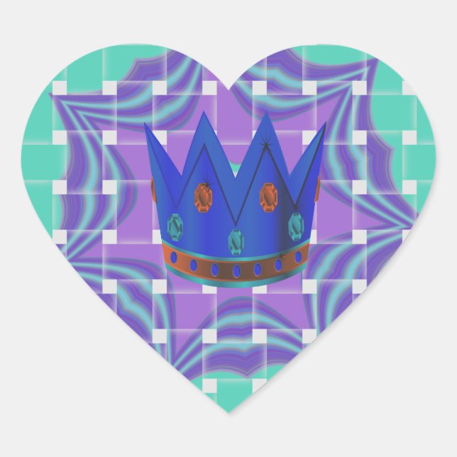 Keep It Simple: The Royal Clarity Pattern Art  Heart Sticker (Front)