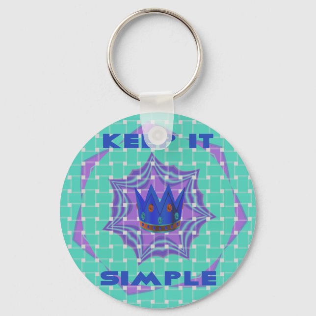 Keep It Simple: The Royal Clarity Pattern Art  Keychain (Front)
