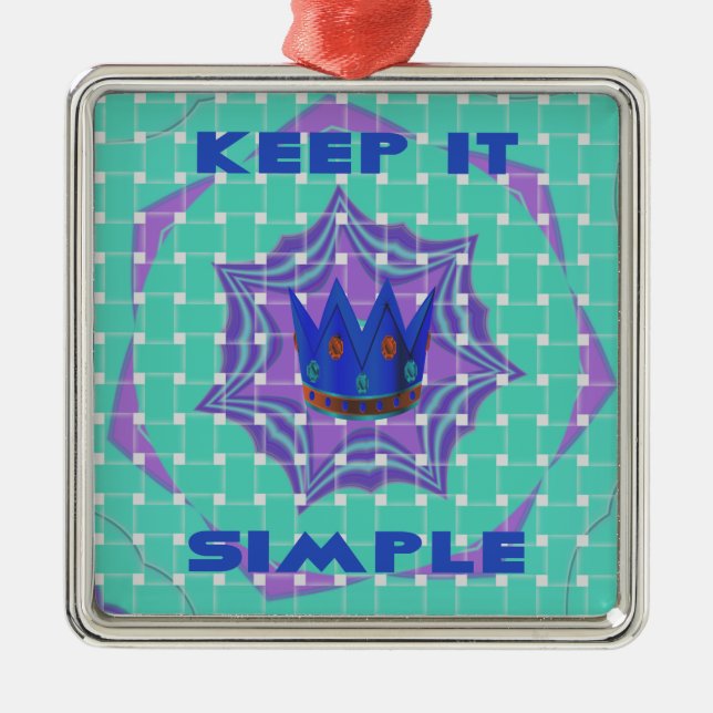 Keep It Simple: The Royal Clarity Pattern Art  Metal Ornament (Front)