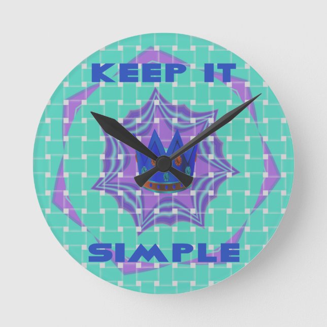 Keep It Simple: The Royal Clarity Pattern Art  Round Clock (Front)