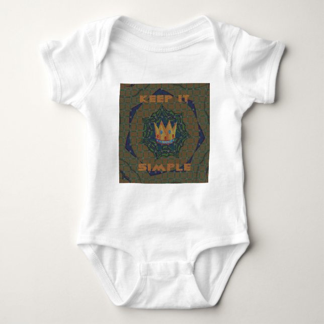 Keep It Simple: The Royal Clarity Pattern Design Baby Bodysuit (Front)