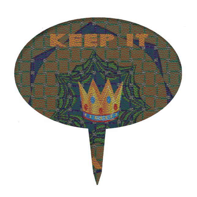 Keep It Simple: The Royal Clarity Pattern Design Cake Topper (Front)