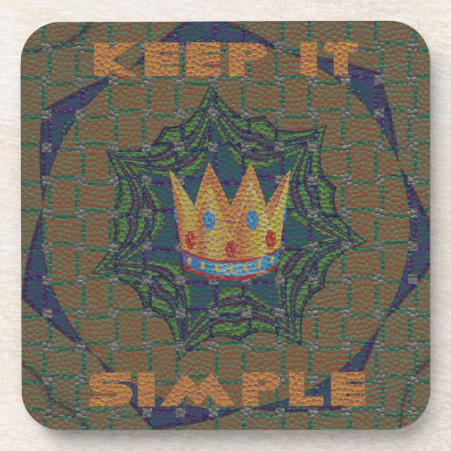 Keep It Simple: The Royal Clarity Pattern Design Drink Coaster (Front)