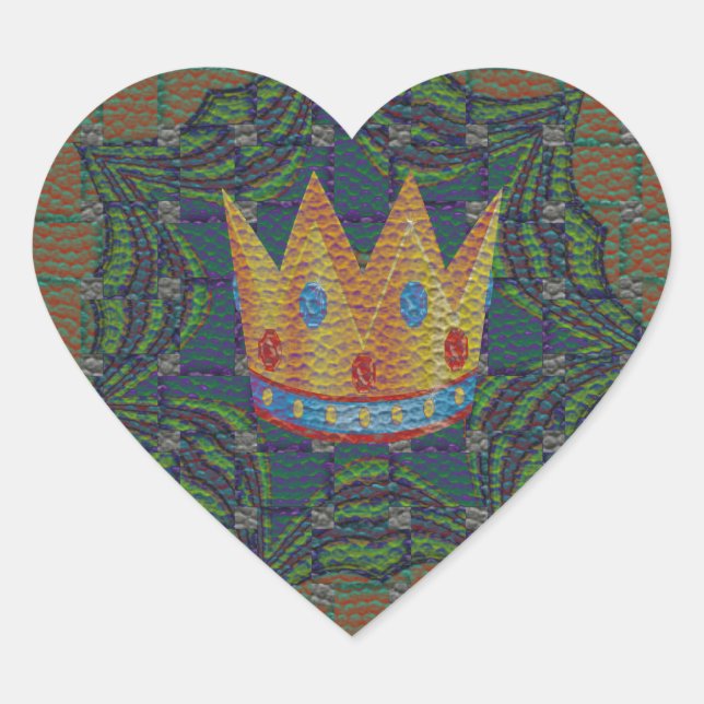 Keep It Simple: The Royal Clarity Pattern Design Heart Sticker (Front)