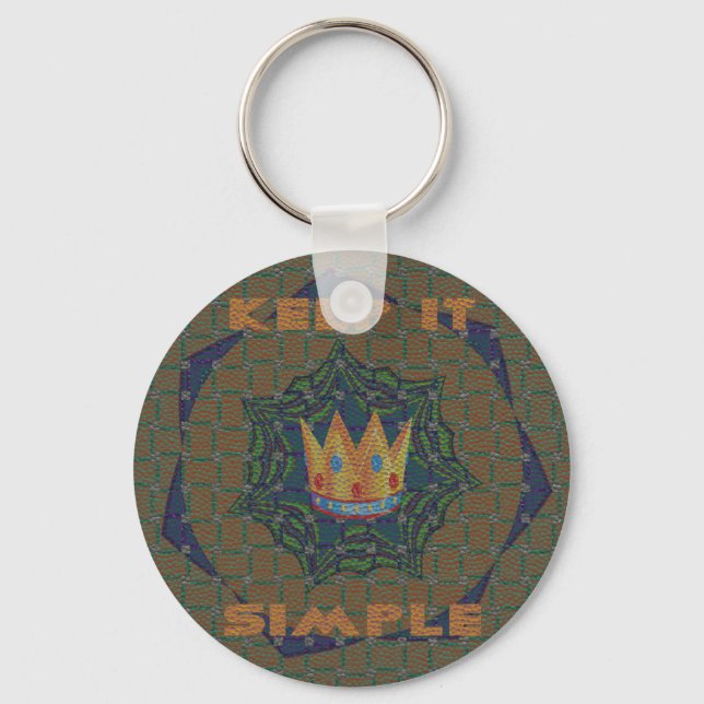 Keep It Simple: The Royal Clarity Pattern Design Keychain (Front)