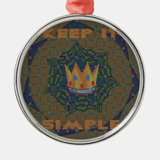 Keep It Simple: The Royal Clarity Pattern Design Metal Ornament (Front)