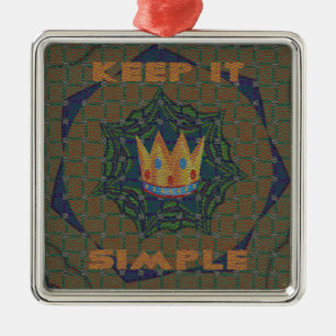 Keep It Simple: The Royal Clarity Pattern Design Metal Ornament