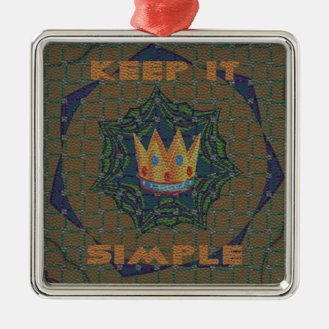 Keep It Simple: The Royal Clarity Pattern Design Metal Ornament (Front)