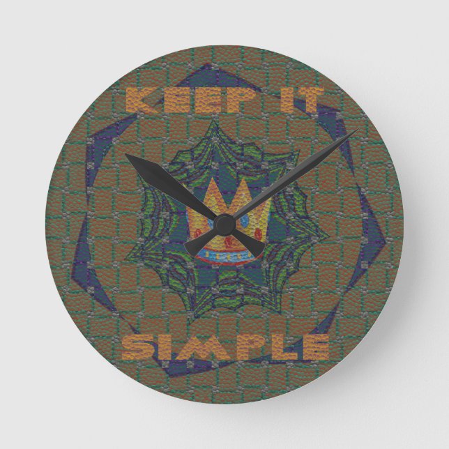 Keep It Simple: The Royal Clarity Pattern Design Round Clock (Front)